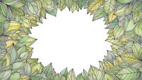 Hand-drawn botanical frame with green leaves border on white background, isolated design element for natural organic branding and eco-friendly projects.