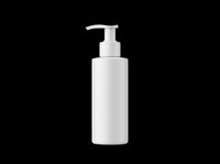 White pump dispenser bottle isolated on transparent background, ready for cosmetic branding mockups, t-shirt design, stickers, print on demand, and sublimation projects.