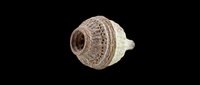 Rustic textured acorn cap with weathered natural tones, isolated on transparent background. Great for autumn clipart, stickers, t-shirt design, and print on demand projects.