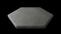 Dark gray hexagonal concrete paving stone isolated on transparent background, ready for T-shirts, stickers, clipart, print on demand, and sublimation design use.