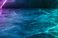 Abstract glowing energy waves in vibrant purple and turquoise colors against dark background create dynamic futuristic pattern with light effects.