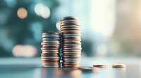 Stacked coins in varying heights against blurred background, representing financial growth, savings, and investment concepts for business and personal finance.