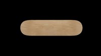 Wooden skateboard deck with natural wood grain texture, isolated on transparent background. Ready for t-shirt design, stickers, clipart, print on demand, and sublimation projects.