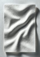 White textured paper with flowing shadow patterns creating organic waves and curves on minimalist surface for modern design projects and branding materials.