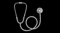 Silver stethoscope isolated on transparent background, ready for medical clipart, t-shirt design, print on demand, stickers, and sublimation projects.