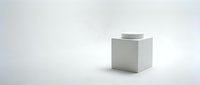 Minimalist white cube on clean background for product display, presentations, and modern design projects.