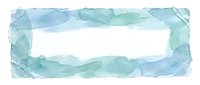 Watercolor frame with blue and green tones on white background, isolated and ready for design use on cards, invitations, posters, and digital projects.