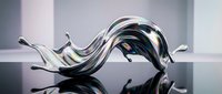 Liquid metal wave flowing dynamically across reflective surface, creating abstract sculptural form with glossy finish for modern design and artistic projects.
