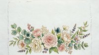 Watercolor floral arrangement with roses, lavender, and greenery on textured paper background. Suitable for wedding invitations, greeting cards, and botanical designs.