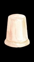 Watercolor thimble isolated on transparent background, ready for clipart, t-shirt design, stickers, print-on-demand products and sublimation projects.