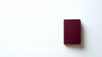 Burgundy leather notebook on white background, isolated and ready for design mockups, branding presentations, stationery concepts, and product displays.