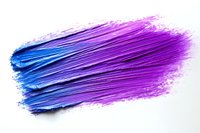 Dynamic brushstroke blending from vibrant blue to purple on white background, artistic paint texture with gradient effect and rough edges creates movement.