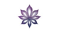 Stylized purple lotus flower with gradient petals in symmetrical arrangement on white background, suitable for logo design and decorative elements.