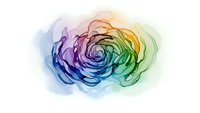 Abstract rainbow watercolor spiral swirl on white background. Colorful fluid art design element for creative projects, logos, and artistic compositions.
