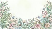 Soft watercolor floral border with pastel roses, ferns, and wildflowers on a light background, perfect for cards and invitations.