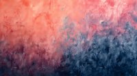 Abstract watercolor background with dramatic coral pink and deep navy blue gradient, featuring ethereal smoky texture and organic brushstroke patterns.