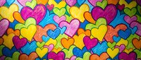 Vibrant hand-drawn hearts seamless pattern in rainbow colors. Colorful love symbols background perfect for Valentine's Day designs, romantic projects.
