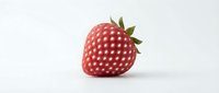 Fresh red strawberry with green leaves isolated on white background, suitable for food packaging, recipe blogs, and culinary design projects.