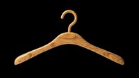 Wooden clothes hanger with natural oak grain texture, isolated on transparent background, ready for T-shirt design, clipart, stickers, print on demand, and sublimation projects.