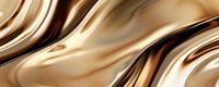 Flowing golden bronze metallic waves with smooth liquid texture creating elegant abstract background for luxury design projects.
