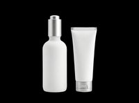 Cosmetic skincare bottles isolated on transparent background, ready for design use on t-shirts, clipart, stickers, print-on-demand products and sublimation projects.
