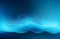 Abstract blue wave background with glowing dots and flowing lines creating a digital technology atmosphere for business presentations.