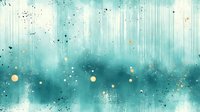 Abstract turquoise watercolor background with golden dots and vertical streaks creating dreamy atmospheric texture for creative projects and designs.
