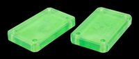 Bright green transparent plastic storage cases with rounded corners, isolated on transparent background. Ready for design use on t-shirts, clipart, stickers, print-on-demand products, and sublimation projects.
