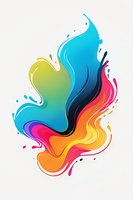 Vibrant liquid splash in rainbow colors with dynamic flowing shapes and smooth gradients on white background, isolated abstract design element for creative projects.