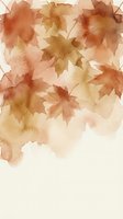 Watercolor autumn maple leaves in warm orange and brown tones creating elegant fall foliage border on textured paper background for seasonal designs.