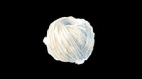 Ball of yarn in cream and blue tones, isolated on transparent background. Ready for crafting designs, t-shirt graphics, clipart, stickers, sublimation projects, and print-on-demand products.