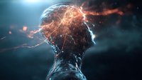 Futuristic artificial intelligence concept with glowing neural network brain and digital connections for technology and innovation projects.