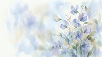 Delicate watercolor violets with soft purple petals and green leaves on pastel background for spring botanical art and floral design projects.