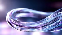 Glowing curved lines with purple and blue light trails creating dynamic motion effect against dark background, suitable for technology and communication designs.