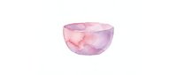 Watercolor pink bowl isolated on white background, suitable for design projects, home decor concepts, kitchenware illustrations, and artistic compositions.