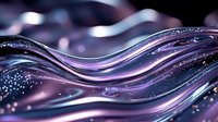 Abstract flowing purple and blue liquid waves with sparkling particles creating elegant cosmic-like pattern for luxury backgrounds or modern design projects.
