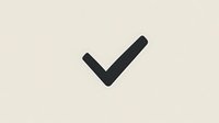 Black checkmark symbol on light beige background, minimalist design for user interface elements and digital applications.