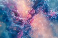 Ethereal pink and blue abstract macro photography with delicate organic textures, soft bokeh effects and dreamy light creating mystical nature-inspired art.