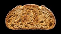 Whole wheat bread slice with visible air pockets, isolated on transparent background. Ready for culinary design, food packaging, recipe graphics, menu illustrations, print-on-demand products and digital food content.