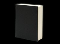 Black hardcover book isolated on transparent background, ready for T-shirts, stickers, clipart, print on demand, and sublimation design projects.