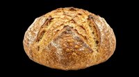 Rustic round sourdough bread loaf with golden crust, isolated on transparent background. Ready for bakery clipart, t-shirt design, stickers, print on demand, and sublimation use.