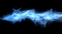 Ethereal blue smoke trail flowing horizontally against black background creates mystical atmospheric effect for creative design projects and overlays.