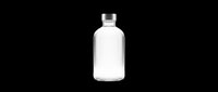 Clear glass bottle with silver metal cap, isolated on transparent background, ready for t-shirt design, stickers, clipart, print on demand, and sublimation projects.