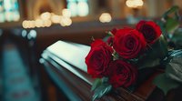 Red roses lying on piano keys with soft bokeh lights in background, creating romantic atmosphere for Valentine's Day, anniversaries, or special occasions.