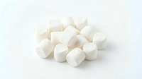 White marshmallows isolated on light background, ready for design use in food packaging, confectionery advertising, dessert recipes, and culinary projects.