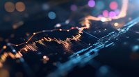 Audio waveform with glowing particles and bokeh lights, representing sound visualization, music production, and digital technology for multimedia projects.