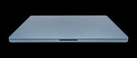 Closed laptop computer in blue-gray color, isolated on transparent background. Ready for design use on t-shirts, clipart, stickers, print-on-demand products, and digital designs.