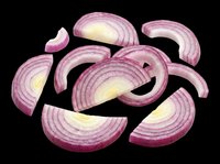 Sliced red onion pieces scattered on transparent background, ready for food design, clipart, stickers, print on demand, sublimation, and t-shirt design use.