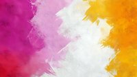 Abstract watercolor background featuring vibrant gradient from magenta and pink to white and warm orange, with artistic brush strokes creating dynamic movement.
