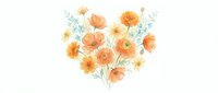 Watercolor orange poppies and eucalyptus bouquet on white background. Floral arrangement for wedding invitations, greeting cards and botanical designs.